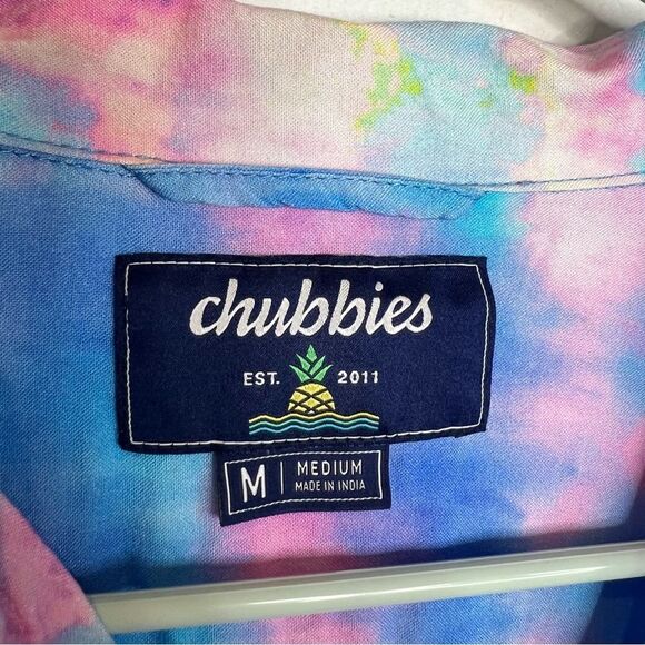 Chubbies The Mr. Cool Button Down Rayon Sunday Shirt medium tide dye - Picture 4 of 7